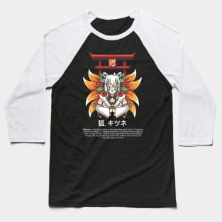 Shirakami Fubuki x Kitsune Hololive Japan T-shirt Baseball T-Shirt